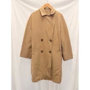 Vintage Burberrys 100% Camel Hair Trench Coat Overcoat Mens Med Double Breasted